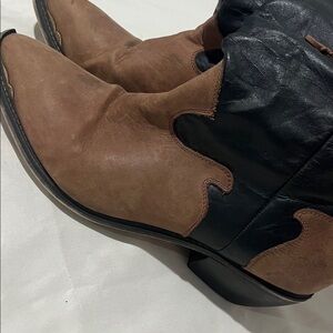 Men's Brown and Black Western Boots